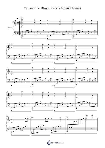 Ori and the Blind Forest (Menu Theme) Sheet Music by undefined-Arr.Faulkvy