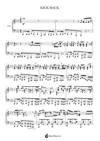 KICK BACK Sheet Music by Kenshi Yonezu-Arr.Evejob