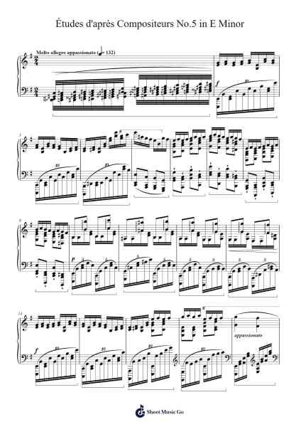 Études d'après Compositeurs No.5 in E Minor - (Voyage), Op.1/5 Sheet Music by Steven Wan-Arr.Manbeard Lylaine