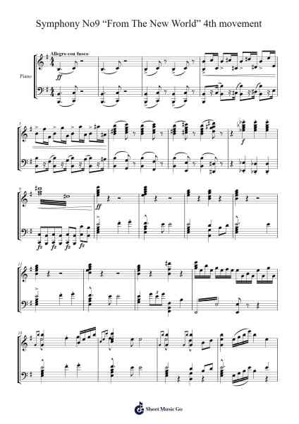 Symphony No. 9 in E Minor, Op. 95 "From the New World": IV. Allegro con fuoco Sheet Music by Antonín Dvořák-Arr.Bystrong