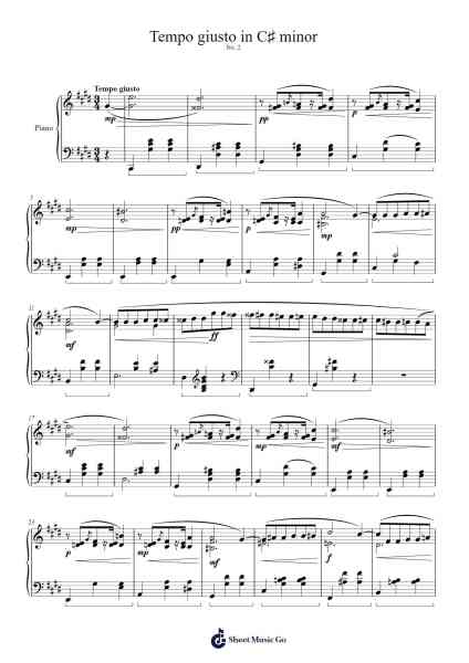 Trois Valses (Op. 64) - 2. Tempo giusto in C♯ minor Sheet Music by Frédéric Chopin-Arr.Quenram