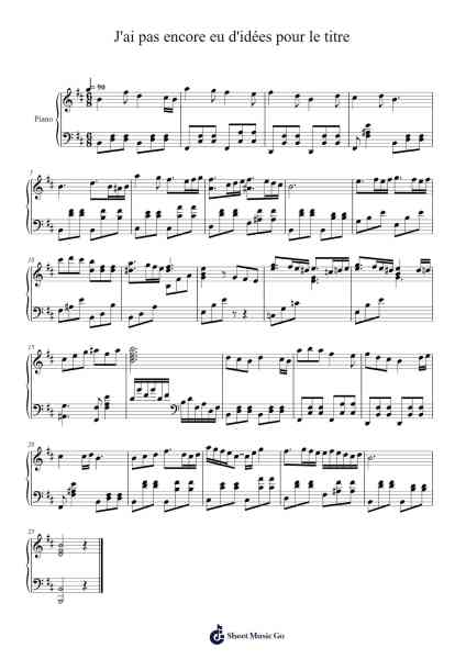 J'ai pas encore eu d'idées pour le titre Sheet Music by Swiftdams Paulchill-Arr.Fordtodd