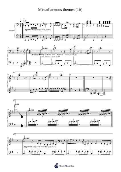Miscellaneous themes (16) Sheet Music by Stilraine Rhysbert-Arr.Faithevice
