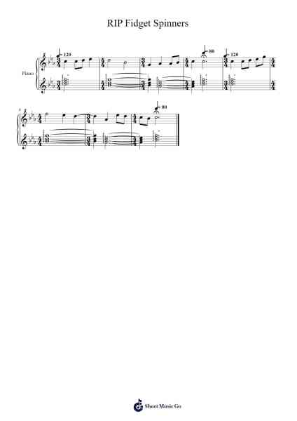 RIP Fidget Spinners Sheet Music by Tatejoy Melclark-Arr.Mattin