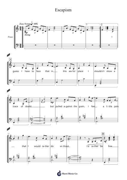 Escapism Sheet Music by Rebecca Sugar-Arr.Evejob