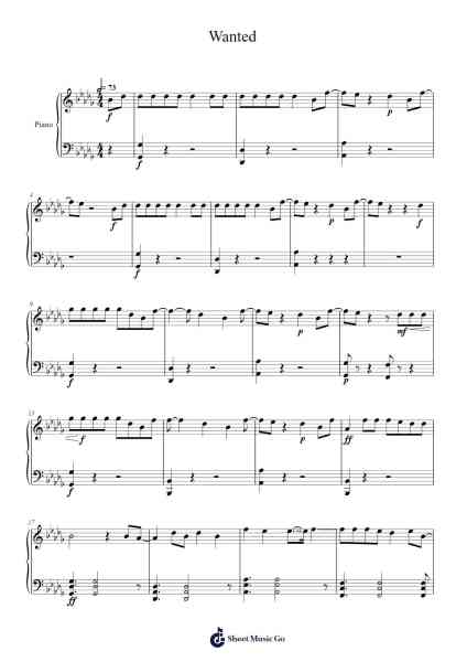 Wanted Sheet Music by undefined-Arr.Clarjudd