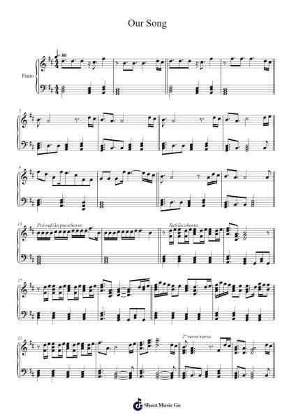 Our Song Sheet Music by Anne-Marie/Niall Horan-Arr.Sidser