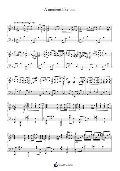 A moment like this Sheet Music by Kelly Clarkson-Arr.Juliet