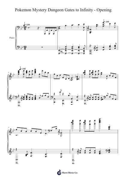 Pokemon Mystery Dungeon Gates to Infinity - Opening Sheet Music by Keisuke Ito/Yashuhiro Kawagoe/Noriko Murikani-Arr.Lynsmith Yetburne