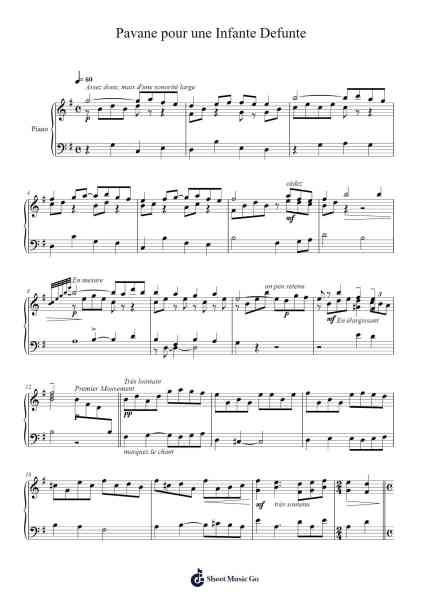 Pavane pour une infante défunte Sheet Music by Maurice Ravel-Arr.Annrhys