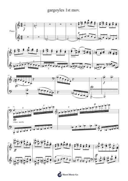 gargoyles 1st mov. Sheet Music by Lowell Liebermann-Arr.Joshgins Widred