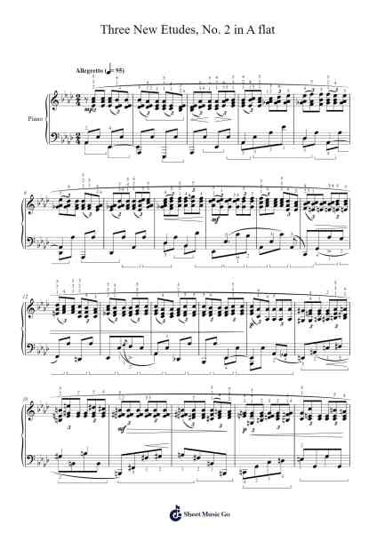 Three New Études, No. 2 in A-flat Major Sheet Music by Frédéric Chopin-Arr.Yerleen Virdean