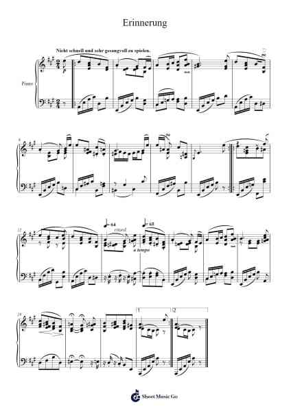 Album für die Jugend, Op. 68 "Erinnerung" Sheet Music by Robert Schumann-Arr.Papel