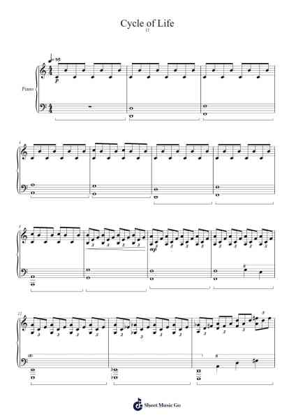 Cycle of Life Sheet Music by Merbohm Yettin-Arr.Kriso Dolclaire