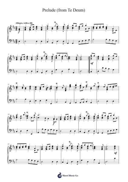 Te Deum, H. 146: Prelude (Piano Solo) Sheet Music by Marc-Antoine Charpentier-Arr.Betle
