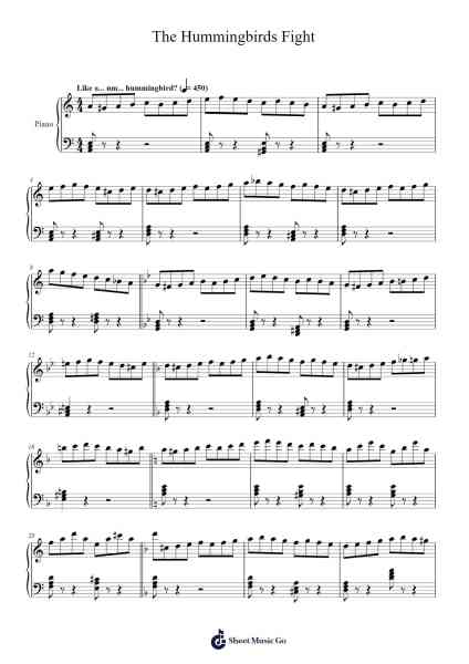 The Hummingbirds Fight 樂譜由 Gerard Farré - 編曲 Wesriah