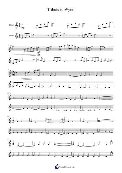 Tribute to Wynn Sheet Music by Songill Dickper-Arr.Pistal