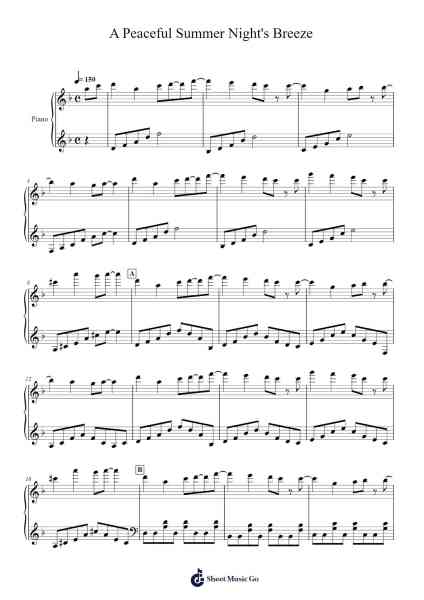 A Peaceful Summer Night's Breeze Sheet Music by undefined-Arr.Tedget Milrol