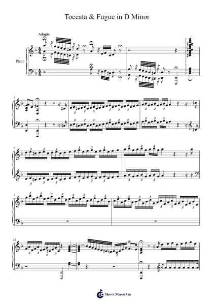 Toccata and Fugue in D Minor, BWV 565 Sheet Music by Johann Sebastian Bach-Arr.Carlbur