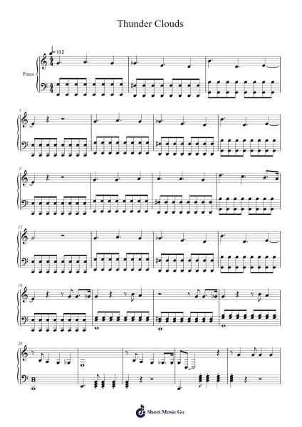 Thunder Clouds Sheet Music by LSD (Labrinth, Sia, Diplo)-Arr.Philley Mabna