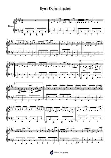 Ryu's Determination Sheet Music by Yoko Shimomura-Arr.Wooraine Fintis