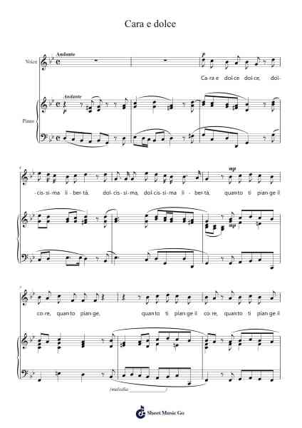 Cara e dolce Sheet Music by Alessandro Scarlatti-Arr.Flowerthan