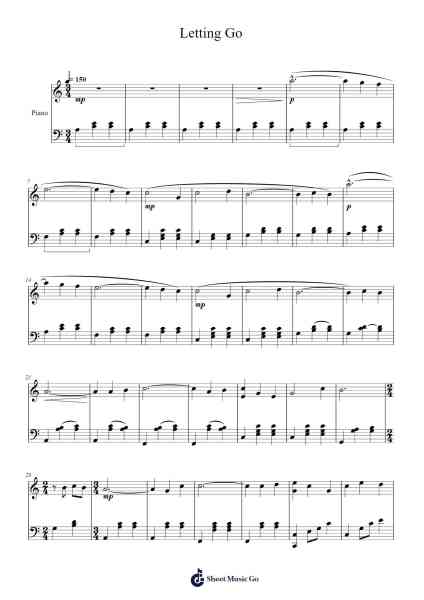 Letting Go Sheet Music by Ivesmar Ollor-Arr.Loliz O'Conbach