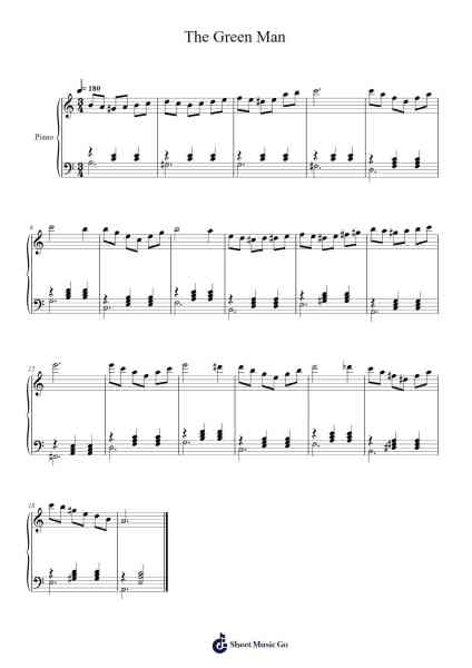 The Green Man Sheet Music by Yoni Rechter-Arr.Prupert Cookegram