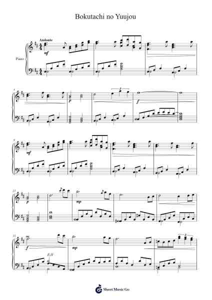 Bokutachi no Yuujou Sheet Music by José Valenzuela-Arr.Hearstlynch