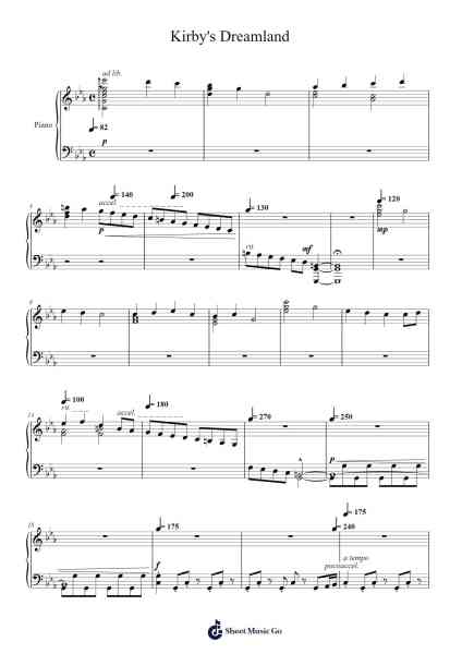 Kirby's Dreamland (piano cover) Sheet Music by undefined-Arr.Doulow