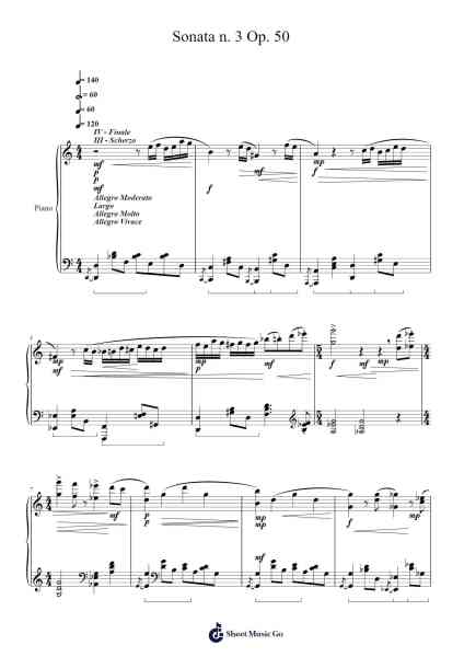 Sonata n. 3 Op. 50 Sheet Music by J. C. Dovicchi-Arr.Sinrin Sibylnice