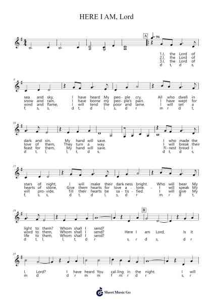 HERE I AM, Lord Sheet Music by undefined-Arr.Hagpold