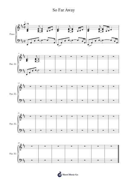 So Far Away Sheet Music by Carole King-Arr.Junegia Wato
