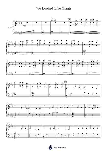 We Looked Like Giants Sheet Music by Death Cab For Cutie-Arr.Chloemen O'Cazie