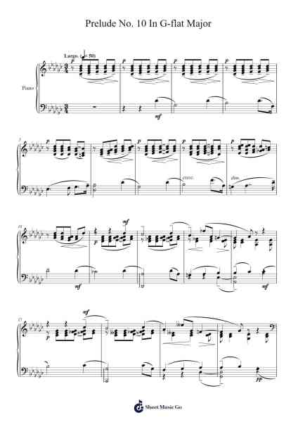 Prelude No. 10 in G-flat Major Sheet Music by Sergei Rachmaninoff-Arr.Macre Accer