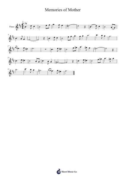 Memories of Mother Sheet Music by Bear McCreary-Arr.Jonessibyl Midsopp