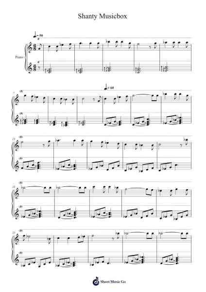 Shanty Musicbox Sheet Music by undefined-Arr.Jeno Willlotte