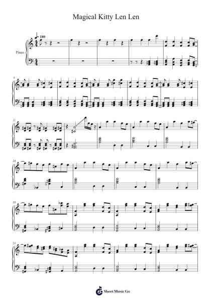 Magical Kitty Len Len Sheet Music by undefined-Arr.Zoethodore Strakerr