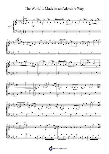 The World is Made in an Adorable Way Sheet Music by ZUN-Arr.Vabuck Clevevien