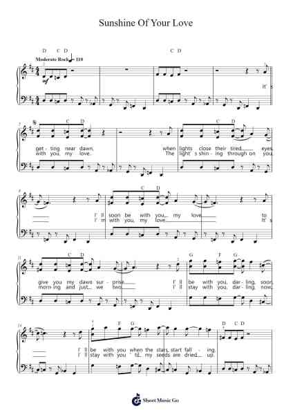 Sunshine Of Your Love Sheet Music by Cream-Arr.Blythia