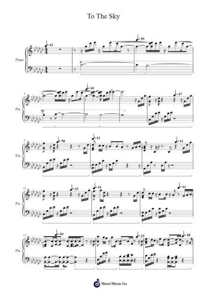 To The Sky Sheet Music by Yukie Nishimura-Arr.Lewcar