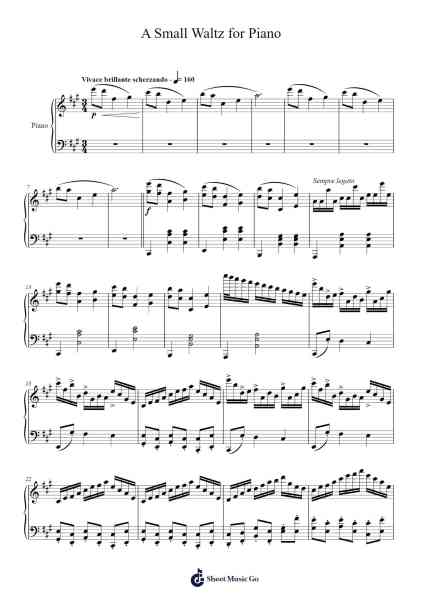 A Small Waltz for Piano Sheet Music by I.R.-Arr.Spenvice