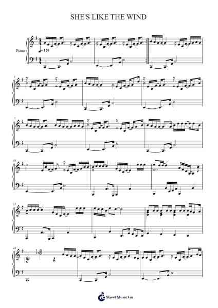 SHE'S LIKE THE WIND Sheet Music by undefined-Arr.Grihicks Mulou