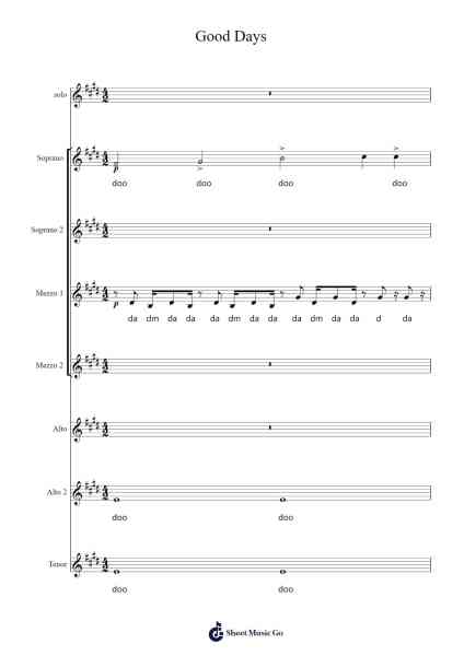 Good Days Sheet Music by SZA-Arr.Davebel