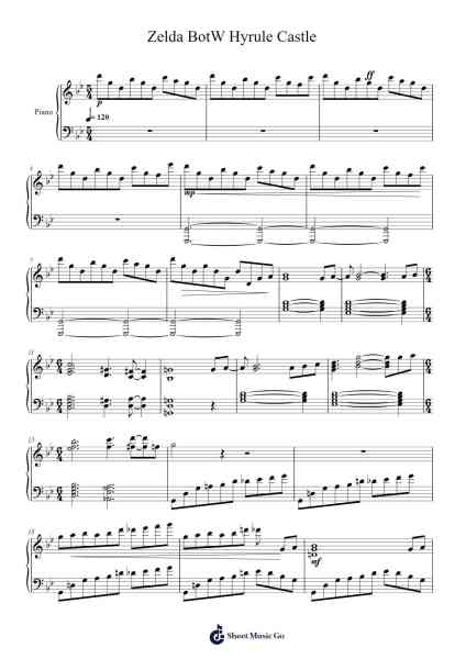 Hyrule Castle (The Legend of Zelda: Breath of the Wild) Sheet Music by undefined-Arr.Tenings