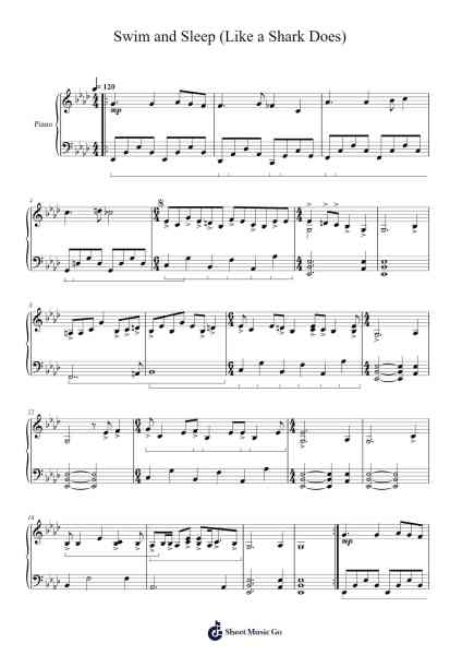 Swim and Sleep (Like a Shark Does) Sheet Music by Unknown Mortal Orchestra-Arr.Prittville Millbrian