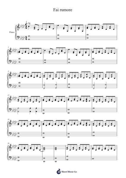 Fai rumore Sheet Music by Gabriella Formisano-Arr.Evejob