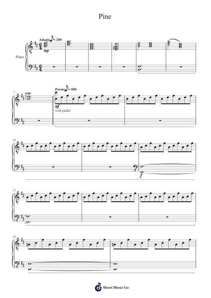 Pine Sheet Music by Ben Cosgrove-Arr.Daijohn Brookebraith