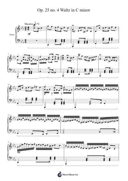 Op. 25 no. 4 Waltz in C minor Sheet Music by K.H.J-Arr.Cybing Gilldrew