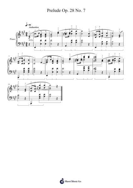 Prelude Op. 28 No. 7 Sheet Music by Fryderyk Franciszek Chopin-Arr.Deirrine Sisibyl